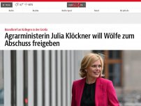 Bild zum Artikel: Agrarministerin Julia Klöckner will Wölfe zum Abschuss freigeben