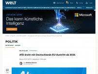 Bild zum Artikel: AfD droht mit Deutschlands EU-Austritt ab 2024