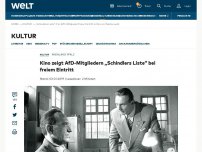 Bild zum Artikel: Kino zeigt AfD-Mitgliedern „Schindlers Liste“ bei freiem Eintritt