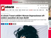 Bild zum Artikel: Psychische Erkrankung: In einem Tweet erklärt: Warum Depressionen oft anders aussehen als man denkt