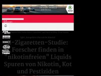 Bild zum Artikel: E-Zigaretten-Studie: Forscher finden in 'nikotinfreien' Liquids Spuren von Nikotin, Kot und Pestiziden