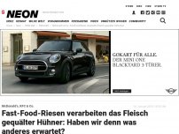 Bild zum Artikel: McDonald's, KFC & Co.: Fast-Food-Riesen verarbeiten das Fleisch gequälter Hühner: Haben wir denn was anderes erwartet?