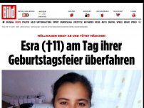 Bild zum Artikel: Müllwagen tötet Mädchen - Esra (†11) kurz vor Geburtstagsfeier überfahren