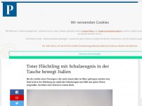 Bild zum Artikel: Toter Flüchtling mit Schulzeugnis in der Tasche bewegt Italien