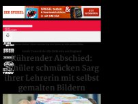 Bild zum Artikel: Rührender Abschied: Schüler schmücken Sarg ihrer Lehrerin mit selbst gemalten Bildern