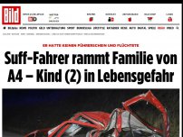 Bild zum Artikel: Kein Führerschein, Flucht - Suff-Fahrer rammt Familie – Kind in Lebensgefahr