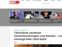 Bild zum Artikel: Tätowierer verdeckt Verstümmelungen und Narben – und verlangt kein Geld dafür