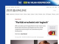 Bild zum Artikel: Angela Merkel: 'Parität erscheint mir logisch'