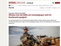 Bild zum Artikel: Personalnot schlimmer als gedacht: Offenbar fast die Hälfte der Schulabgänger nicht für Bundeswehr geeignet