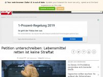 Bild zum Artikel: Petition unterschreiben: Lebensmittel retten ist keine Straftat