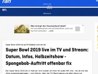 Bild zum Artikel: Super Bowl: Spongebob-Auftritt in Halbzeitshow geleaked