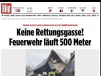 Bild zum Artikel: Keine Rettungsgasse nach Crash - Feuerwehr muss 500 Meter laufen