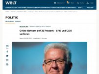 Bild zum Artikel: Grüne klettern auf 33 Prozent – SPD und CDU verlieren