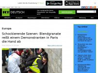 Bild zum Artikel: Schockierende Szenen: Blendgranate reißt einem Demonstranten in Paris die Hand ab