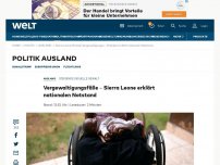 Bild zum Artikel: Brutale Vergewaltigungen – Sierra Leone erklärt nationalen Notstand 