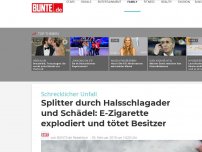 Bild zum Artikel: Splitter durch Halsschlagader und Schädel: E-Zigarette explodiert und tötet Besitzer