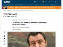 Bild zum Artikel: „In drei bis vier Monaten wird es dieses Europa nicht mehr geben“