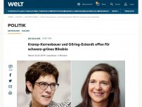 Bild zum Artikel: Kramp-Karrenbauer und Göring-Eckardt offen für schwarz-grünes Bündnis