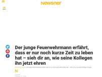 Bild zum Artikel: Der junge Feuerwehrmann erfährt, dass er nur noch kurze Zeit zu leben hat – sieh dir an, wie seine Kollegen ihn jetzt ehren