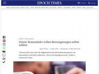 Bild zum Artikel: Union: Komasäufer sollen Rettungswagen selbst zahlen