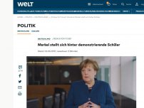 Bild zum Artikel: Debatte um Schulpflicht – Merkel stellt sich hinter demonstrierende Schüler