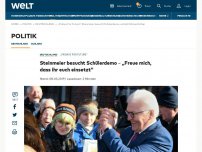 Bild zum Artikel: Steinmeier besucht Schülerdemo – „Freue mich, dass ihr euch einsetzt“