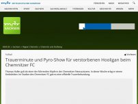 Bild zum Artikel: Trauerminute für verstorbenen Hooligan beim Chemnitzer FC