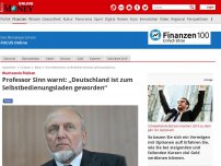 Bild zum Artikel: Wachsende Risiken - Professor Sinn warnt: „Deutschland ist zum Selbstbedienungsladen geworden“