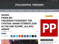 Bild zum Artikel: Panik bei Trauergottesdienst für Cynthia: Mann stürmte zum Altar und schrie „Allahu Akbar“