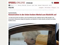 Bild zum Artikel: Kanzlerindebatte: Konservative in der Union fordern Merkel zum Rücktritt auf