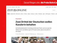 Bild zum Artikel: Angela Merkel: Zwei Drittel der Deutschen wollen Kanzlerin behalten