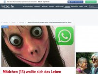 Bild zum Artikel: Mädchen (13) aus München wollte sich das Leben nehmen - Polizei warnt eindringlich vor 'Momo'