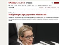 Bild zum Artikel: Titel-Dopplung: Verlag erwägt Klage gegen Alice Weidels Buch