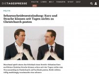 Bild zum Artikel: Sehnenscheidenentzündung: Kurz und Strache können seit Tagen nichts zu Christchurch posten