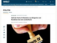 Bild zum Artikel: Zahl der Hartz-IV-Bezieher aus Bulgarien und Rumänien hat sich verdreifacht