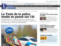 Bild zum Artikel: «Fail» - La Tesla de la police tombe en panne sur l'A1