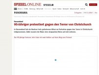 Bild zum Artikel: Neuseeland: 95-Jähriger protestiert gegen den Terror von Christchurch