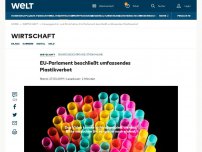 Bild zum Artikel: EU-Parlament beschließt umfassendes Plastikverbot