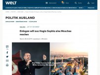 Bild zum Artikel: Erdogan will aus Hagia Sophia eine Moschee machen