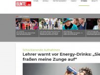 Bild zum Artikel: Lehrer warnt vor Energy-Drinks: „Sie fraßen meine Zunge auf“