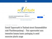 Bild zum Artikel: Genial! Supermarkt in Thailand nimmt Bananenblätter statt Plastikverpackung!Thailand supermarket uses innovative banana leaves packaging to avoid excessive plastic usage