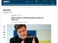 Bild zum Artikel: Robert Habeck im Politikerranking erstmals auf Platz eins