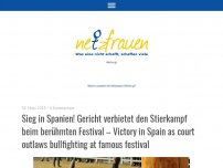 Bild zum Artikel: Sieg in Spanien! Gericht verbietet den Stierkampf beim berühmten Festival – Victory in Spain as court outlaws bullfighting at famous festival