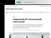 Bild zum Artikel: Brunei: Todesstrafe für Homosexuelle tritt in Kraft