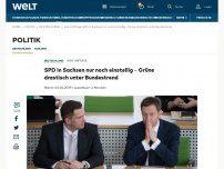 Bild zum Artikel: SPD in Sachsen nur noch einstellig - Grüne drastisch unter Bundestrend