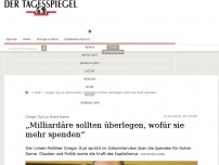 Bild zum Artikel: 'Milliardäre sollten überlegen, wofür sie mehr spenden'