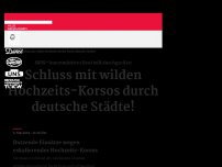 Bild zum Artikel: Schluss mit wilden Hochzeits-Korsos durch deutsche Städte!