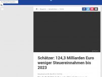 Bild zum Artikel: Schätzer: 124,3 Milliarden Euro weniger Steuereinnahmen bis 2023