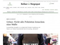 Bild zum Artikel: Innere Sicherheit: Grüne: Nicht alle Polizisten brauchen eine Waffe