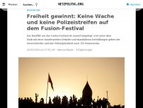 Bild zum Artikel: Freiheit gewinnt: Keine Wache und keine Polizeistreifen auf dem Fusion-Festival